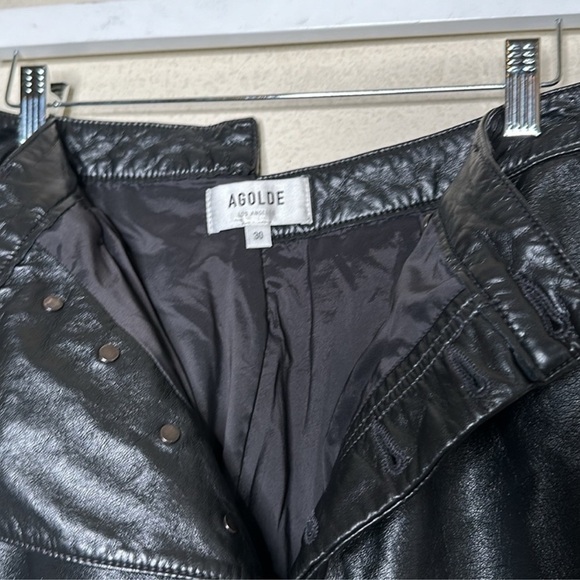 NWOT Revolve AGOLDE Recycled Leather Criss Cross Straight Pants in Detox Sz 30 - Picture 14 of 16